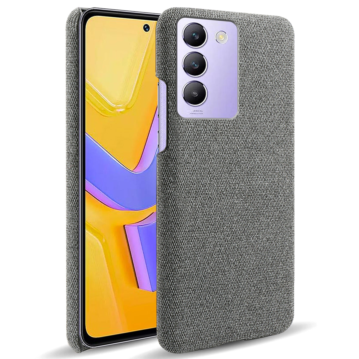 For vivo Y100 5G (Indonesia) / Y200e 5G Case Cloth+PC Anti-Fall Slim Phone Cover For vivo Y100 5G (Indonesia) / Y200e 5G Case Cloth+PC Anti-Fall Slim Phone Cover